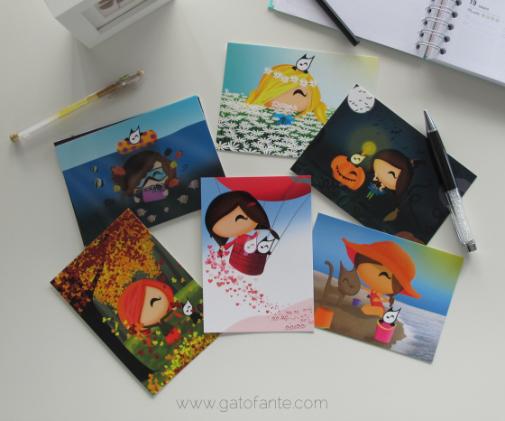 Beautiful Gatofante Postcards!